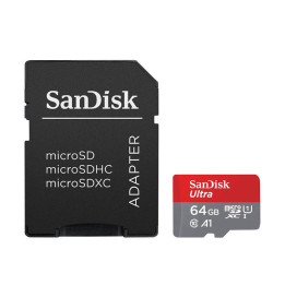 Atminties kortelė SanDisk ULTRA ANDROID microSDXC 64 GB 140MB/s A1 Cl.10 UHS-I + ADAPTERIS