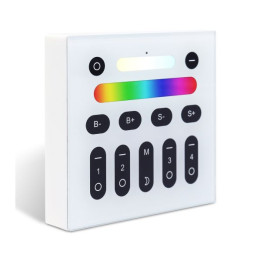 Gledopto GL-W-003Z, 4-vyöhyke LED RF langaton seinäpaneeli (Gledopto Pro LED-ohjaimille), toimii akulla (GL-W-003Z)