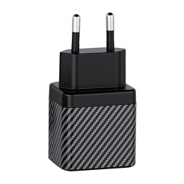Sienas lādētājs INVZI GaN 2x USB-C, 45W, EU (melns)