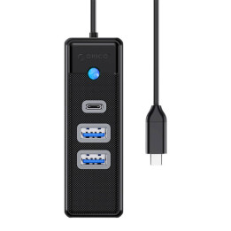 Orico Hub USB-C - 2x USB 3.0 + USB-C, 5 Gbps, 0,15 m (musta)