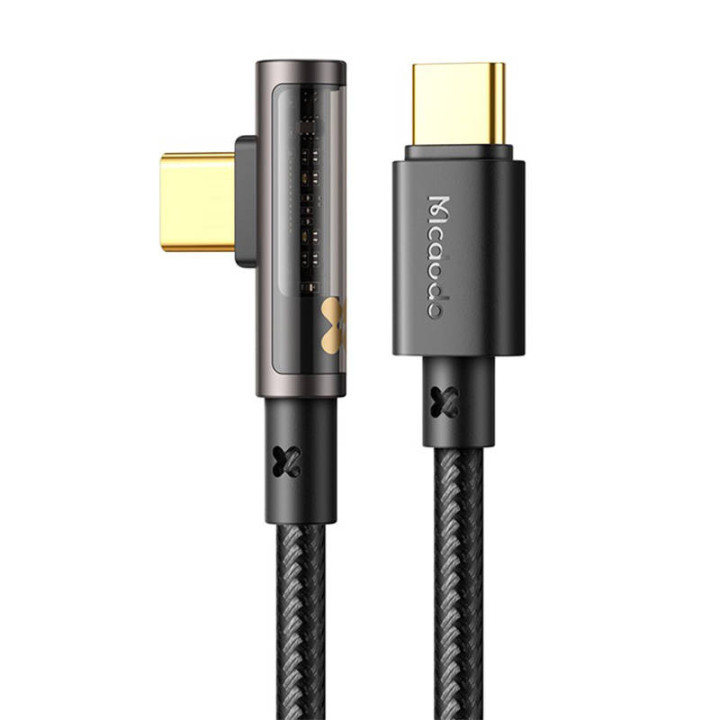 USB-C–USB-C Prism 90 asteen kaapeli Mcdodo CA-3400, 100 W, 1,2 m (musta)