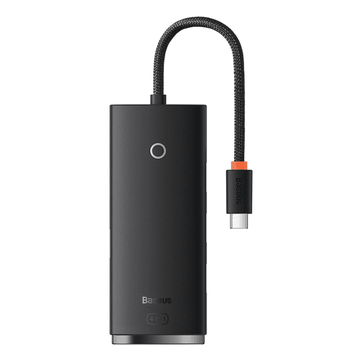 HUB-sovitin 4-porttinen USB-C Baseus OS-Lite 25 cm (musta)