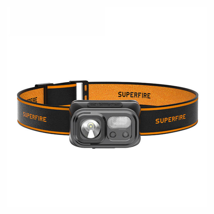Superfire HL23 Headlamp Flashlight, 220 lm, USB-C, Powerbank