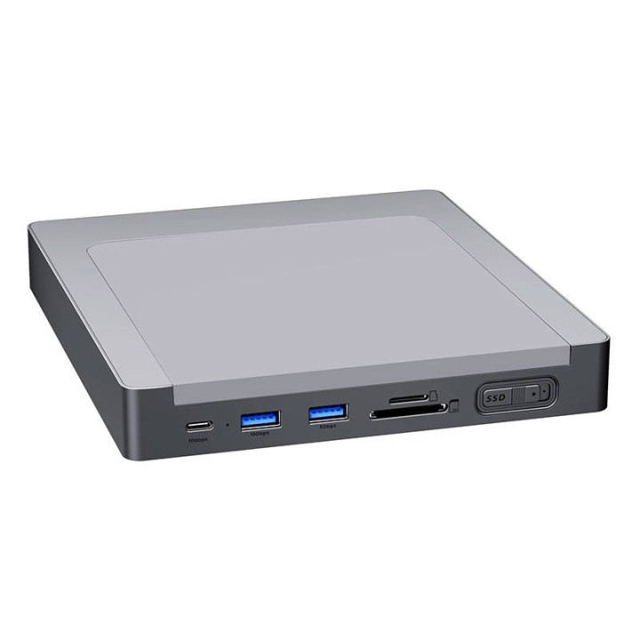Док-станция/концентратор USB-C INVZI MagHub 8-в-1 для iMac с отсеком для SSD (серый)