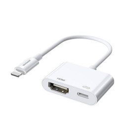 Joyroom-sovitin, jossa Lightning (męski) ja cyfrowe HDMI (żeński) + Lightning (żeński) FullHD 1080p 60Hz biały (S-H141 valkoinen