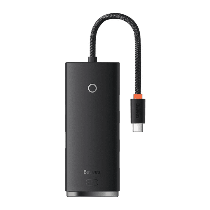 Baseus Lite Series Hub 4in1 USB-C līdz 4 x USB 3.0 + USB-C, 25 cm (melns)