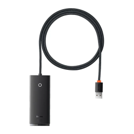 Концентратор 4 в 1 Baseus Lite Series USB на 4 порта USB 3.0, 1 м (черный)