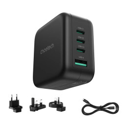 Choetech PD6055 70W GaN verkkolaturi US, EU, UK, AU adaptereilla