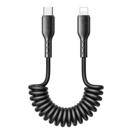 Pikalatauskaapeli autoon Joyroom Type-C - Lightning Easy-Travel Series 30W 1,5m, kierretty (musta)