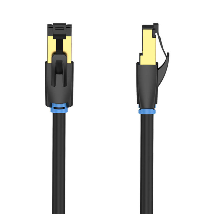 Tinklo kabelis CAT8 SFTP ventiliacija IKABD RJ45 Ethernet 40Gbps 0,5m juodas