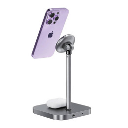 INVZI MagFree 3-in-1 indukcinis įkroviklis, skirtas iPhone, iWatch, Airpods (pilkas)