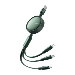 3in1 USB-USB-C / Lightning / Micro USB -kaapeli, Mcdodo CA-7257, 3,5 A, 1,2 m (vihreä)
