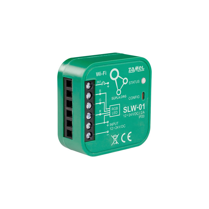 SMART LED APGAISMOJUMA VADĪTĀJS SLW-01 Wi-Fi, SUPLA 12 ... 24 V DC ZAMEL