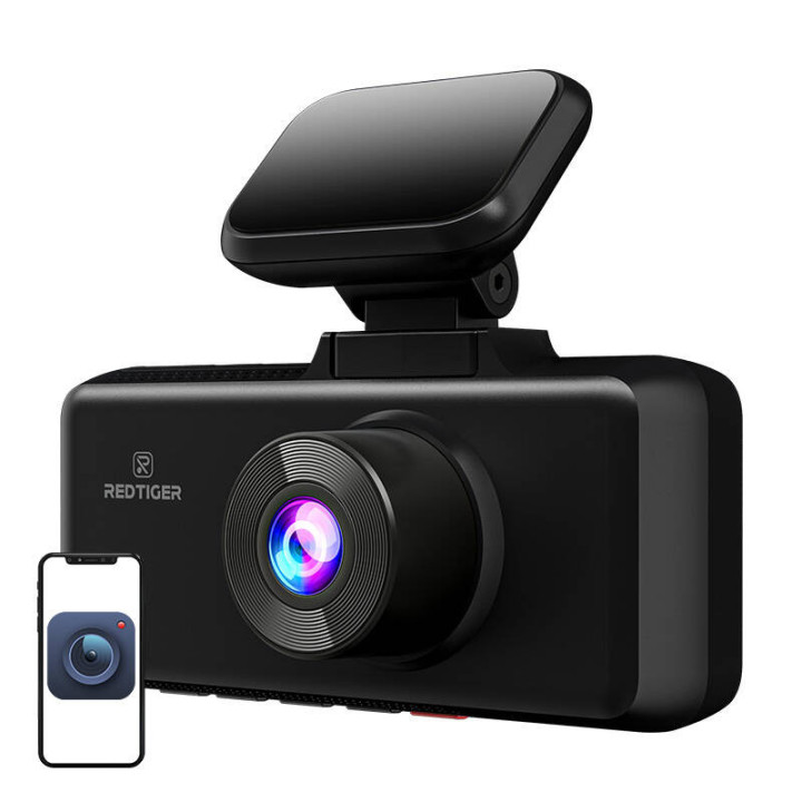 Redtiger F17 Dash cam WiFi priekinė ir galinė kamera (4K, jutiklinis)