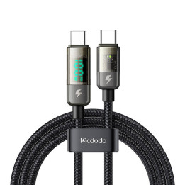 Mcdodo CA-3610 USB-C–USB-C-kaapeli, automaattinen virrankatkaisu, PD 100 W, 1,2 m (musta)
