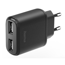Настенное зарядное устройство Hama, 2x USB, 12 Вт, зарна