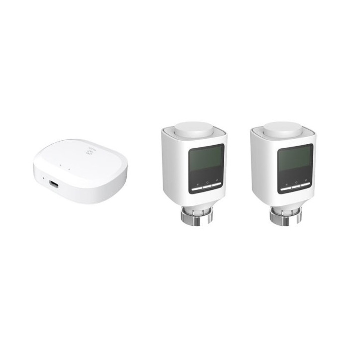 WOOX R7067 Set 2x älykäs älykäs jäähdyttimen pää, 1x ZIGBEE-yhdyskäytävä
