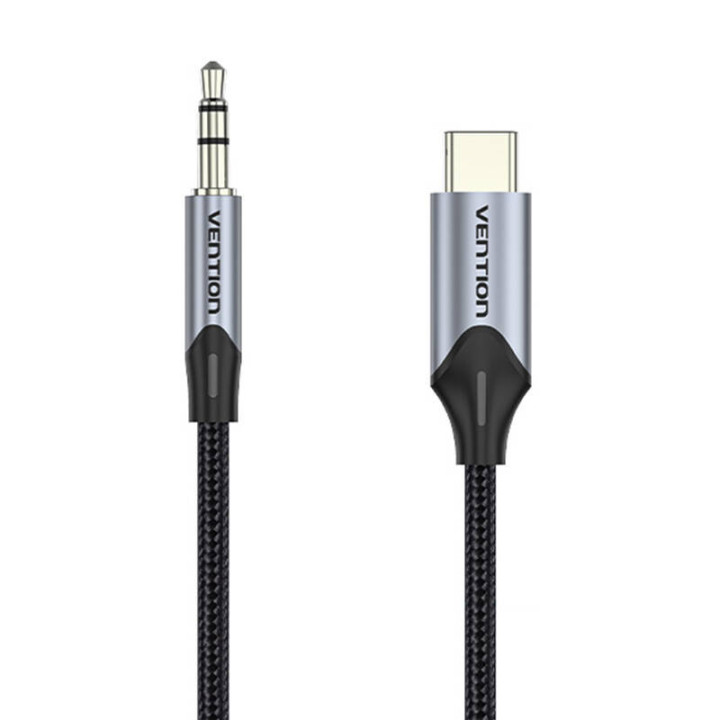 Кабель аудио USB-C на мини-джек 3,5 мм, 1 м, черный