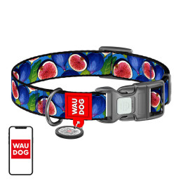 Нейлоновый ошейник для собак Waudog "Рис" с QR-кодом, размер XL
