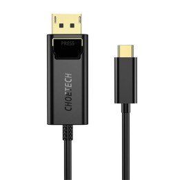 Кабель USB-C — Display Port Choetech XCP-1801BK, однонаправленный, 4K, 1,8 м (черный)