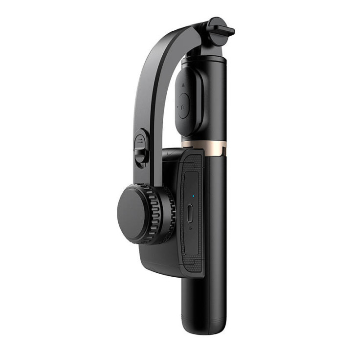 Gimbal/statīva ar gaismu APEXEL Q08d (melns)