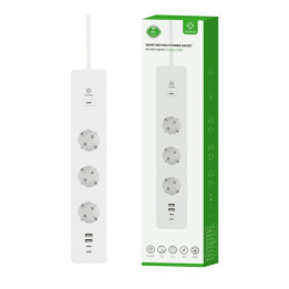 WOOX R6132 Älykäs Smart WiFi -nauha, 3 AC-pistorasiaa, 2 USB 2.0 -porttia, 2 USB-C-porttia