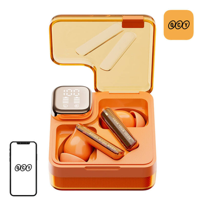 TWS QCY MeloBuds Neo T31 ausinės (oranžinės)