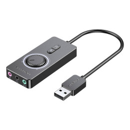Внешняя аудиокарта USB 2.0 Vention CDRBF 1м (черная)