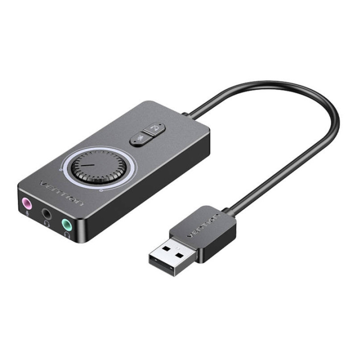 Ārējā USB 2.0 audio karte Vention CDRBF 1m (melns)