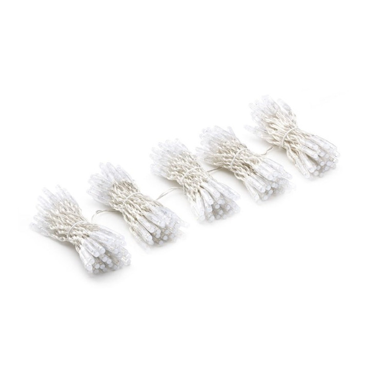 Twinkly Pro PLC kapsulė, 5 lašai x 50 pikselių užuolaida 250 LED AWW, PVC permatomas laidas, IP65