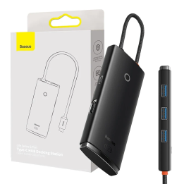 Концентратор серии Baseus Lite 5w1 USB-C — 3x USB 3.0 + USB-C + HDMI (черный)
