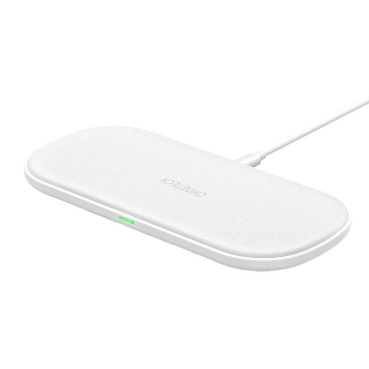 Choetech T535 dubultā ātra bezvadu lādētājs (balts)