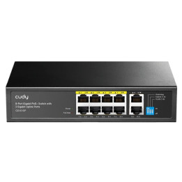 Cudy 8-porttinen Gigabit PoE+ -kytkin 2 Gigabit Uplink -portilla 120 W hallitsematon