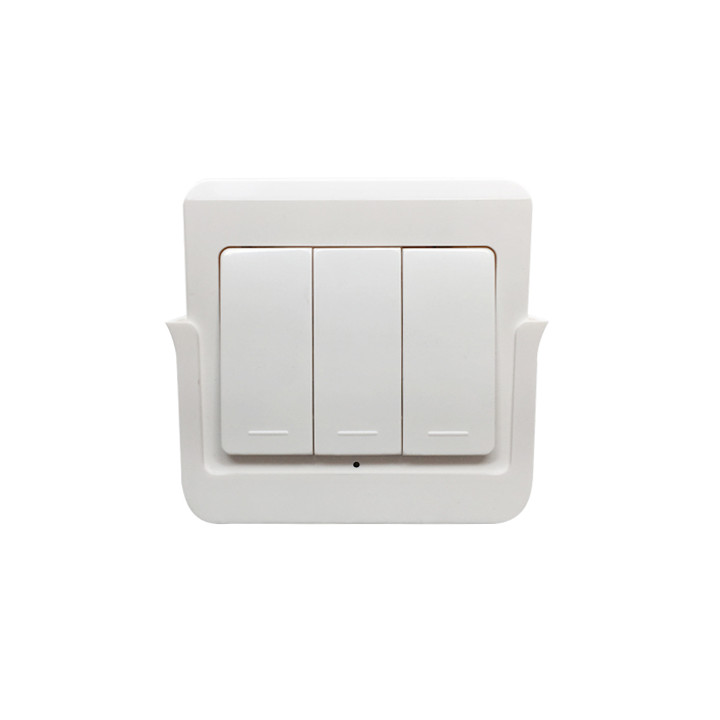 SmartWise RFM3 3-gang wireless RF wall switch, removable from holder