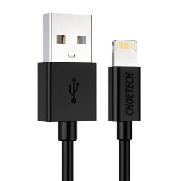 USB — Lightning kabelis Choetech IP0026, MFi, 1,2 m (melns)