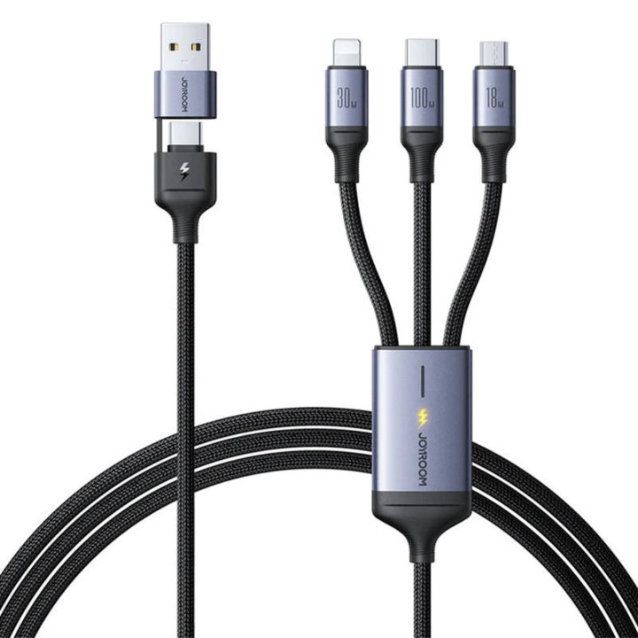 Кабель Speedy USB Joyroom SA21-2T3, 6 дюймов 1/100 Вт/кабель 1,5 м (черный)