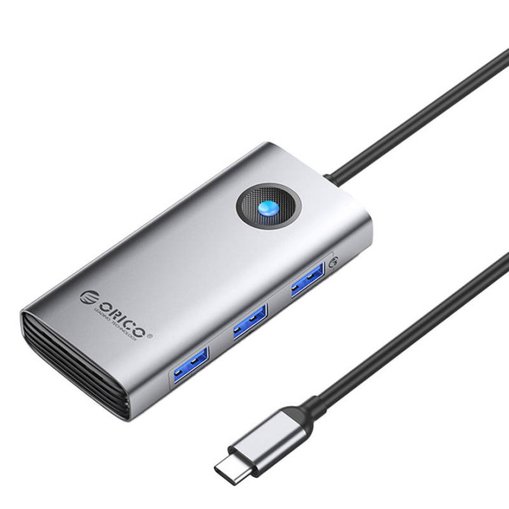 Orico Type-C 6in1 HUB -monitoimitelakointiasema (harmaa)