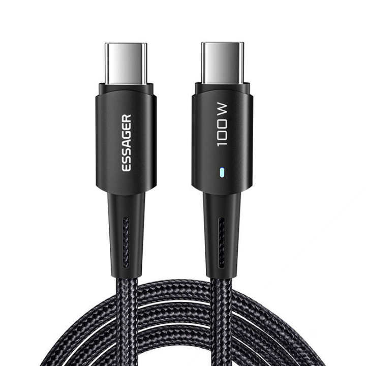 Кабель USB-C на USB-C 100 Вт Essager 1 м (черный)