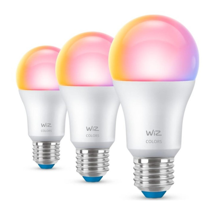 WiZ,Lemputė,8,8W,2200-6500 (RGB),A60,E27,3vnt šviesos šaltinis