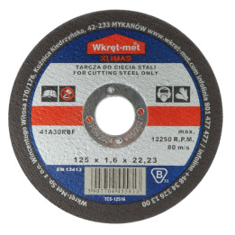 KORUNDA DISKS TĒRAUDA GRIEŠANAI TCS-12516 125 mm WKRĘT-MET KLIMAS