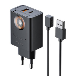 McDodo CH-3700 30W 2-in-1 USB-C+A laturi, musta