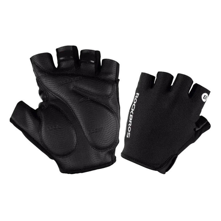 Velosipēda puspirksta cimdi Rockbros S106BK-M Izmērs: M (melni)