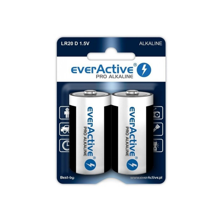 everActive Pro Alkaline D/LR20 1.5V Battery 2pcs