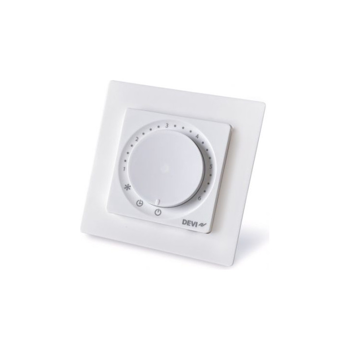 Termoregulatori DEVIreg Basic, no +5°C līdz +45°C, 15A, DIN, ar grīdas sensoru, Bluetooth, balts