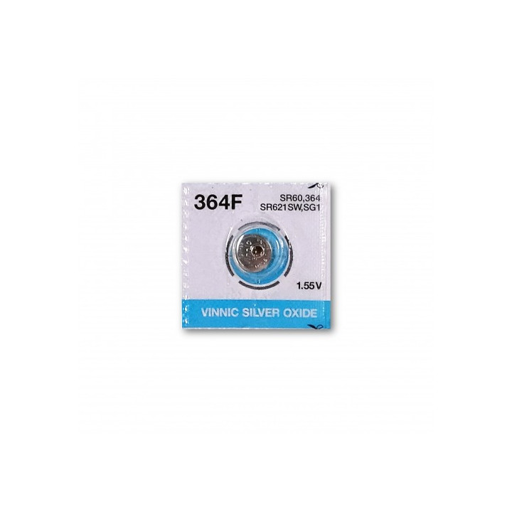 Vinnic 364F / SR60 / 364 / SR621SW / SG1 1,55 В 9 мАч оксид серебра для часов 1 шт.