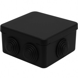Jungiamoji dėžutė juoda IP55, 70x70x35mm su kabelių įvadais