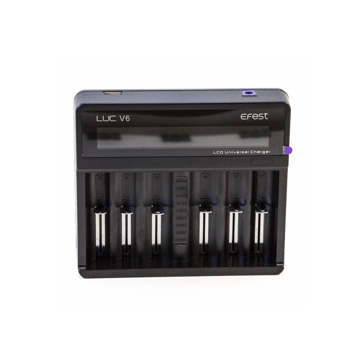 Efest LUC V6 LCD & USB laadija 6x Li-ion akude laadija