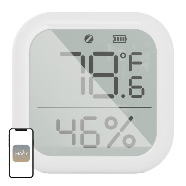 MOES ZSS-KB-TH-LF-C ZigBee LCD temperatūros ir drėgmės jutiklis