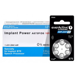60x everActive Ultrasonic IMPLANT HD 675 PR44 1.45V Zinc Air Hearing Aid Batteries