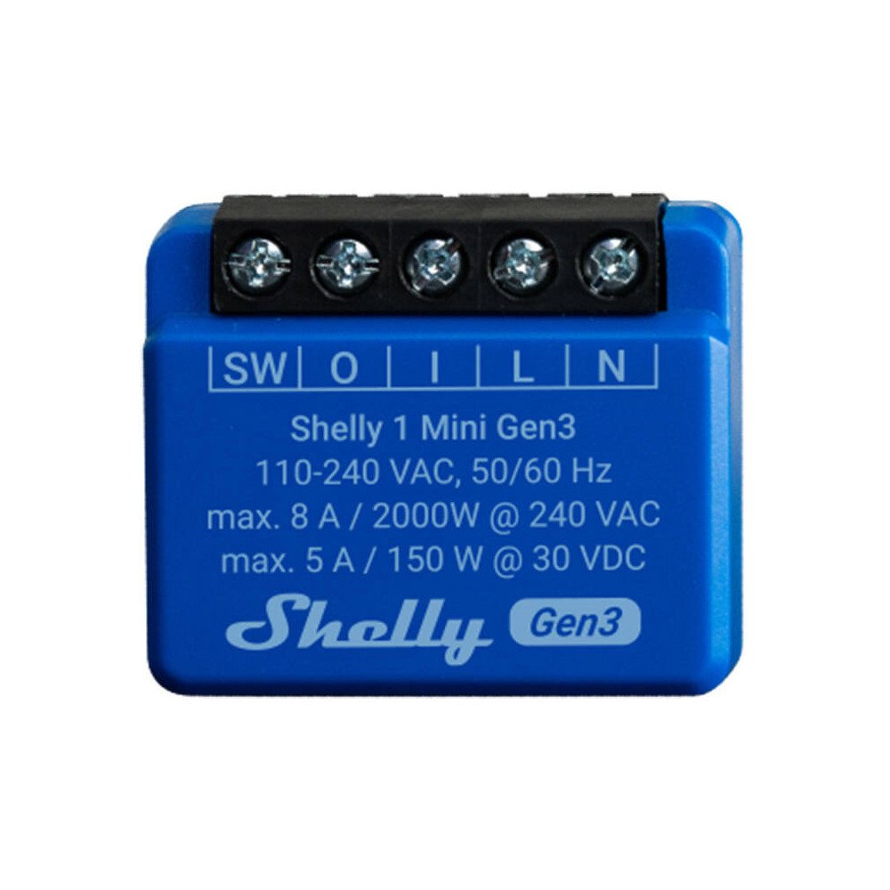 Shelly 1 Mini Gen3 kontrolieris, WiFi/Bluetooth